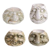 KERAMICKÝ SVIETNIK S TVÁROU TROLA