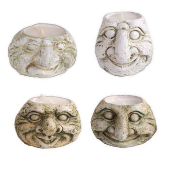 KERAMICKÝ SVIETNIK S TVÁROU TROLA