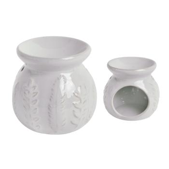 KERAMICKÁ OLEJOMAĽBA, LISTY, BIELA