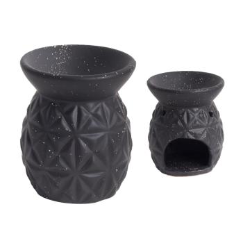 KERAMICKÉ OLEJOVÉ PODLOŽKY, KOSOŠTVORCOVÉ, ČIERNE