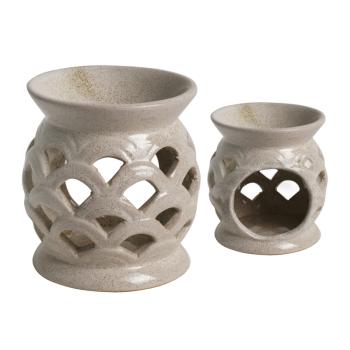 KERAMICKÉ OLEJOVÉ PODLOŽKY, AŽUROVÉ, ZAKRIVENÉ, ZÁVESNÉ