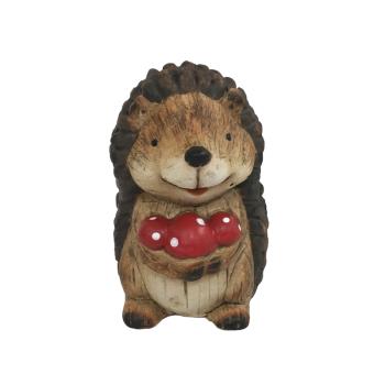 KERAMICKÝ JEŽKO S HUBAMI, HNEDÝ