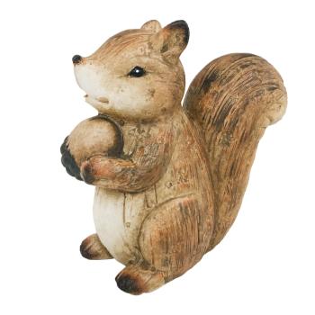 KERAMICKÁ VEVERIČKA S LIESKOVÝMI ORIEŠKAMI, HNEDÁ