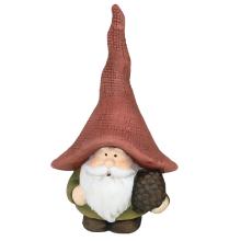 KERAMICKÝ ŠKRIATOK S KLOBÚKOM, ČERVENÝ ZELENKAVÝ