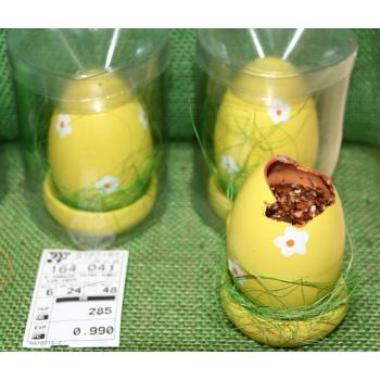 KERAMICKÝ DEKOR VAJÍČKO, KVETINA, ŽLTÁ