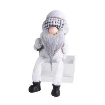 KERAMICKÝ ŠKRIATOK SO ZÁVESNÝMI NOŽIČKAMI, HLAVA ZO ŠIŠKY ALEBO ŽALUĎA, STRIEBORNÁ