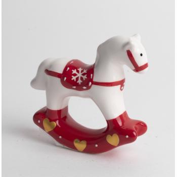 KERAMICKÉ HOJDACIE KRESLO, BIELA/ČERVENÁ