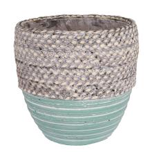 BETÓNOVÝ KVETINÁČ, PRÚTENÝ OKRAJ, TYRKYSOVÁ FARBA