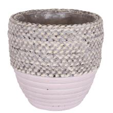 BETÓNOVÝ KVETINÁČ, OPLETENÝ OKRAJ, RUŽOVÝ