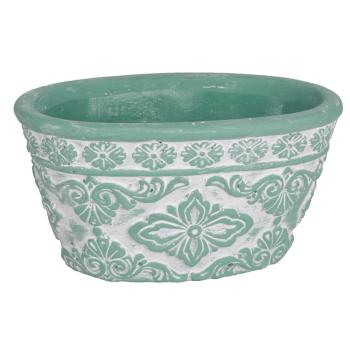 BETÓNOVÝ KVETINÁČ OVÁLNY CIRADA TYRKYSOVÝ