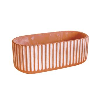 BETÓNOVÝ PODSTAVEC, OVÁLNY REBROVANÝ, TERAKOTA