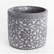 BETÓNOVÝ PODSTAVEC, OKRÚHLY, KVETINOVÝ VZOR, SIVÝ