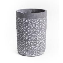 BETÓNOVÝ PODSTAVEC, OKRÚHLY, KVETINOVÝ VZOR, SIVÝ