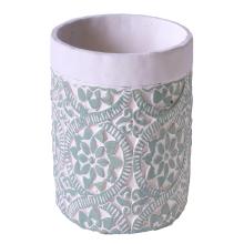 BETÓNOVÝ TÁCKA, OKRÚHLY, KVETINOVÝ VZOR, ZELENÝ