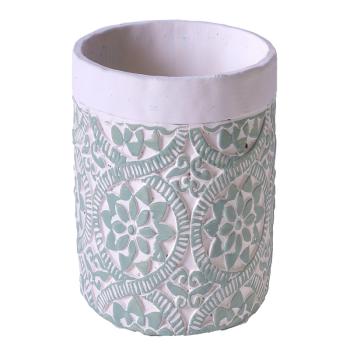 BETÓNOVÝ TÁCKA, OKRÚHLY, KVETINOVÝ VZOR, ZELENÝ