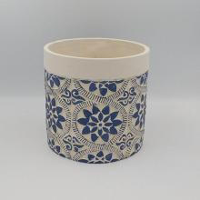 BETÓNOVÁ CIEVKA, OKRÚHLA, KVETINOVÝ VZOR, MODRÁ