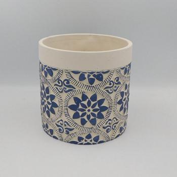 BETÓNOVÁ CIEVKA, OKRÚHLA, KVETINOVÝ VZOR, MODRÁ