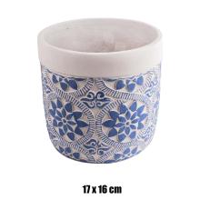 BETÓNOVÁ CIEVKA, OKRÚHLA, KVETINOVÝ VZOR, MODRÁ