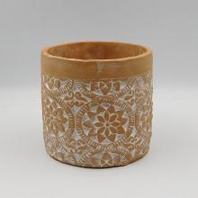 BETÓNOVÝ TÁCKA, OKRÚHLY, KVETINOVÝ VZOR, TERAKOTA