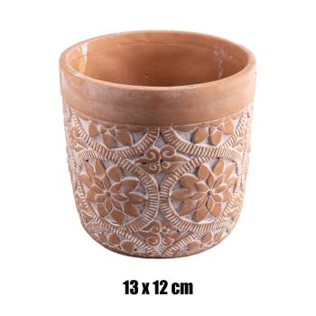 BETÓNOVÝ TÁCKA, OKRÚHLY, KVETINOVÝ VZOR, TERAKOTA