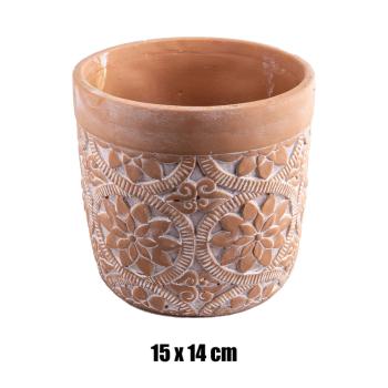 BETÓNOVÝ TÁCKA, OKRÚHLY, KVETINOVÝ VZOR, TERAKOTA