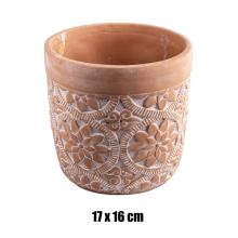 BETÓNOVÝ TÁCKA, OKRÚHLY, KVETINOVÝ VZOR, TERAKOTA