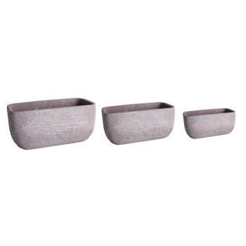 BETÓNOVÝ KVETINÁČ, 3 KUSY, OBDĹŽNIKOVÝ, SVETLOSIVÝ