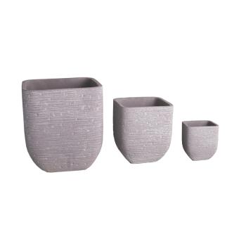 BETÓNOVÝ KVETINÁČ, 3 KUSY, OBDĹŽNIKOVÝ, SVETLOSIVÝ