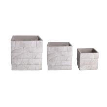 BETÓNOVÝ KVETINÁČ, 3 KUSY, OBDĹŽNIKOVÝ, "MIRO" SVETLOSIVÝ