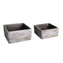 BETÓNOVÝ KVETINÁČ, 2 KUSY, OBDĹŽNIKOVÝ, HNEDOBIELY