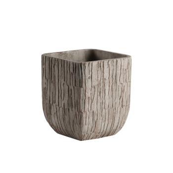 BETÓNOVÝ KOTÚČ, ŠTVORCOVÝ, VZOR KOKOSOVÝ ORECH