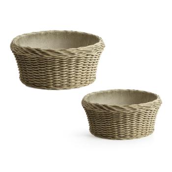 BETÓNOVÁ CIEVKA, 2 KUSY, OKRÚHLA, VZOR KOŠA, RATAN