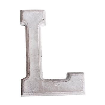 DEKORATÍVNE KERAMICKÉ PÍSMENO "L", SIVÉ