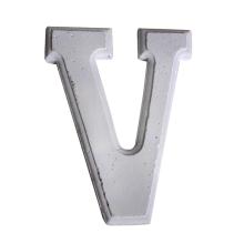 DEKOR KERAMICKÉ PÍSMENO "V", SIVÉ