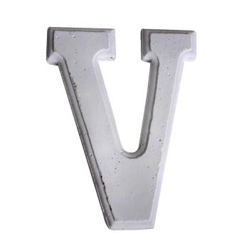 DEKOR KERAMICKÉ PÍSMENO "V", SIVÉ