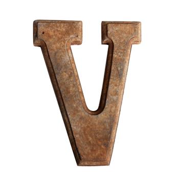 DEKOR KERAMICKÉ PÍSMENO "V", RUSTIKÁLNE