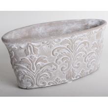 BETÓNOVÝ Kvetináč, OVÁLNY, BAROKOVO SIVÝ