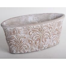 BETÓNOVÝ KVETINÁČ, OVÁLNY, BAROKOVO HNEDÝ