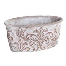 BETÓNOVÝ KVETINÁČ, OVÁLNY, BAROKOVO HNEDÝ