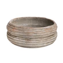 BETÓNOVÝ KVETINÁČ, OKRÚHLY, SLUČKA, SIVOBIELY