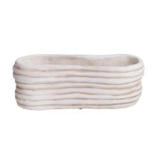 BETÓNOVÝ KVETINÁČ, OVÁLNY, SLUČKA, BIELY