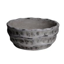 BETÓNOVÝ KVETINÁČ, OKRÚHLA, MISKA, ZVLNENÁ, SIVÁ UMÝVATEĽNÁ