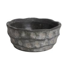BETÓNOVÝ Kvetináč, OKRÚHLA, MISKA, ZVLNENÁ, SIVÁ UMÝVATEĽNÁ