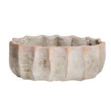 BETÓNOVÝ KVETINÁČ, OVÁLNY, REBROVANÝ, TERAKOTOVÁ A ANTICKÁ