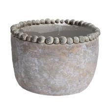 BETÓNOVÝ KVETINÁČ, OKRÚHLA, MRAMOROVÁ BIELA