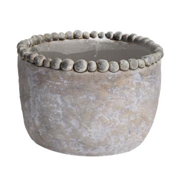 BETÓNOVÝ KVETINÁČ, OKRÚHLA, MRAMOROVÁ BIELA