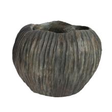 BETÓNOVÝ Kvetináč, ZAPUSTENÝ, S EFEKTOM DREVA, OLIVOVÝ