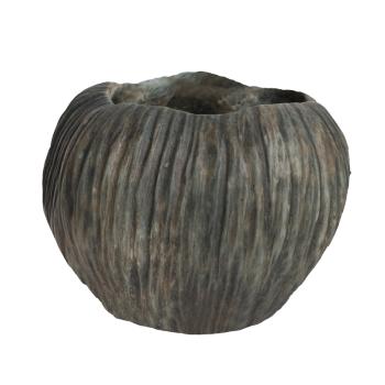 BETÓNOVÝ Kvetináč, ZAPUSTENÝ, S EFEKTOM DREVA, OLIVOVÝ