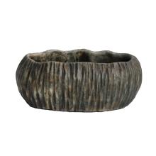 BETÓNOVÝ Kvetináč, OVÁLNY, S EFEKTOM DREVA, OLIVOVÝ
