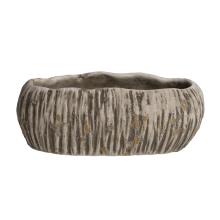 BETÓNOVÝ Kvetináč, oválny, s efektom dreva